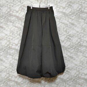 Diginat Balloon Long Skirt Elastic Waist Dark Gray